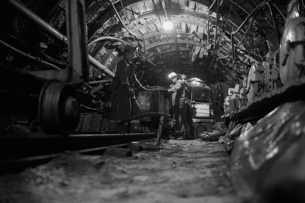 Miners working underground