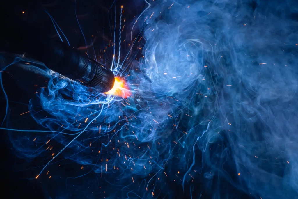 Welding torch and sparks